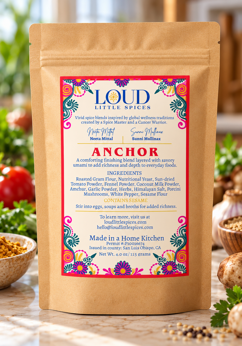 ANCHOR back label with ingredients and serving suggestions